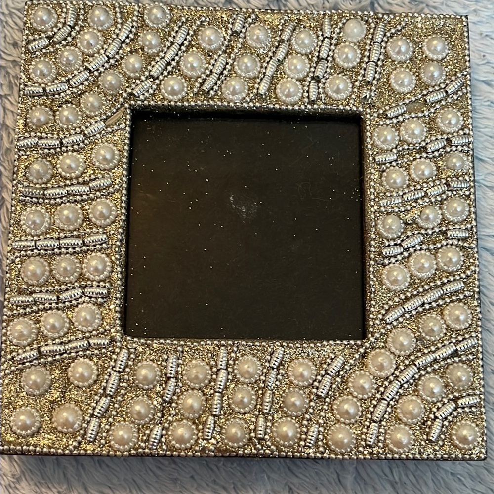 Gold and Pearl Embellished Photo Frame